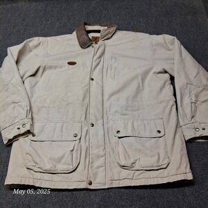 Vintage Browning Canvas Jacket Men‎ Size XL Brown Upland Fleece Lined